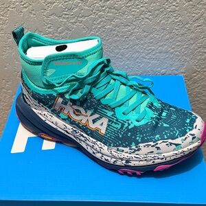 Hoka Women's Turquoise and White Athletic Shoes
